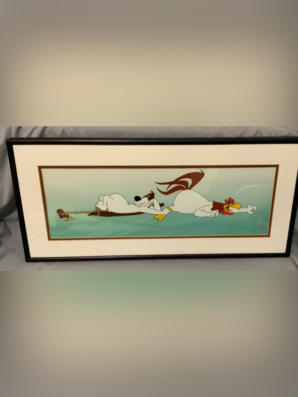 1995 Warner Bros Barnyard Bully Sericel #850/2500 Foghorn Leghorn COA Framed